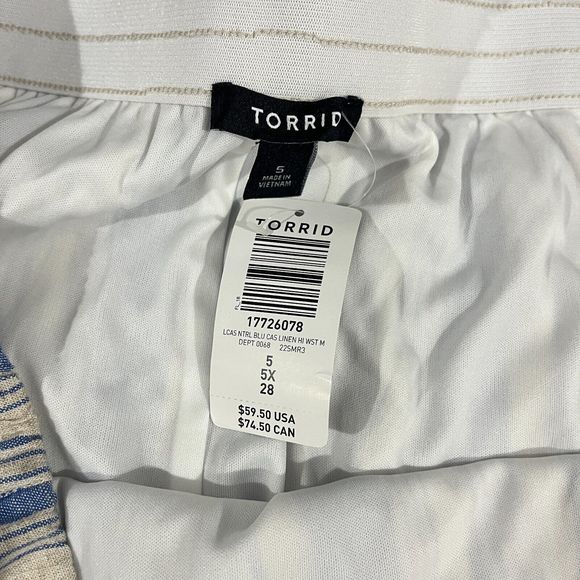 Torrid Linen Blend Blue Button Crop Tank Skirt Set Elastic Waist Smoked Sz 5X/6X - Picture 12 of 15